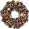 13.5" Frosted Christmas Wreath with Pinecones Twigs and Thistle Unlit